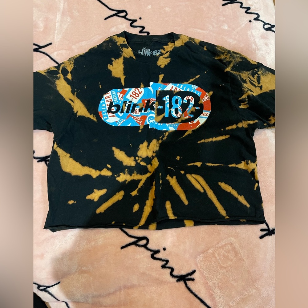 Blink-182 cropped & bleached tee